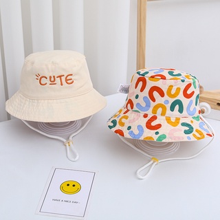 Children's Bucket Hat Double-sided Wear Boys Girls Thin Sun Visor Baby Cotton Hat