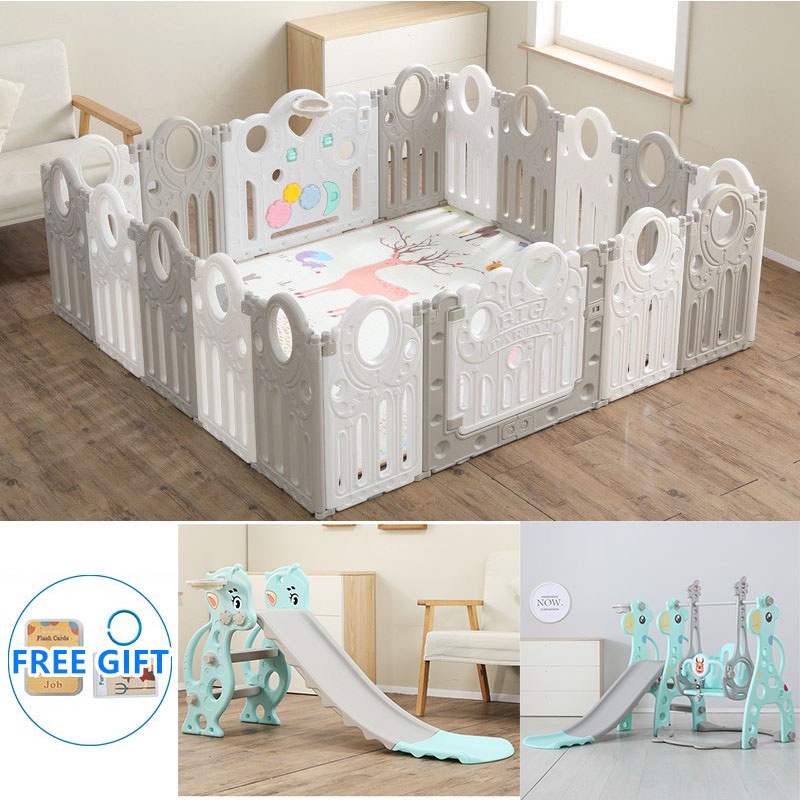 16+2 Playpen for baby Guardrail Children Foldable Fence Infant Safety Barriers Indoor Playground