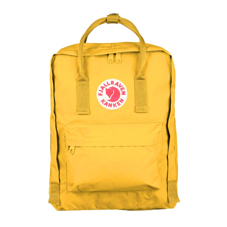 yellow kanken with stripes