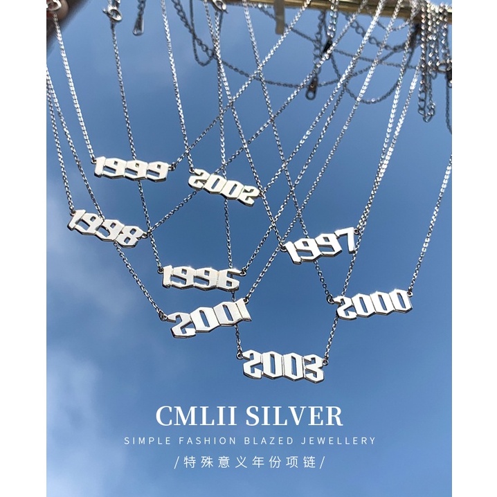 Silver Stainless Steel Necklace Women's Special Meaning Year Necklace