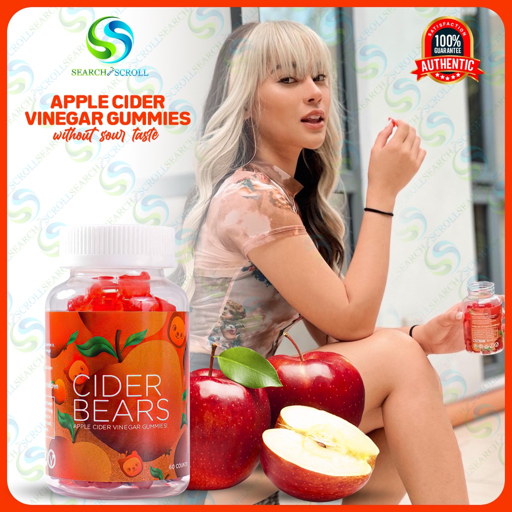Sa stock Mabilis na paghahatidCiderBears Apple Cider Vinegar ACV Gummy Bears Digestion Weight