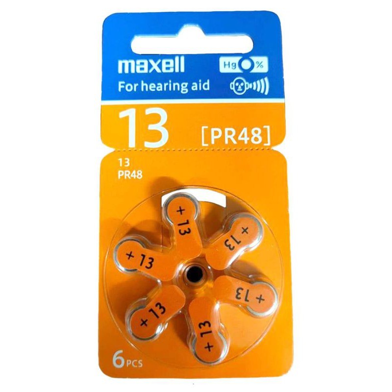 Maxell Original Pr48 13 For Hearing Aid Battery 6pcs 1pad Shopee Philippines