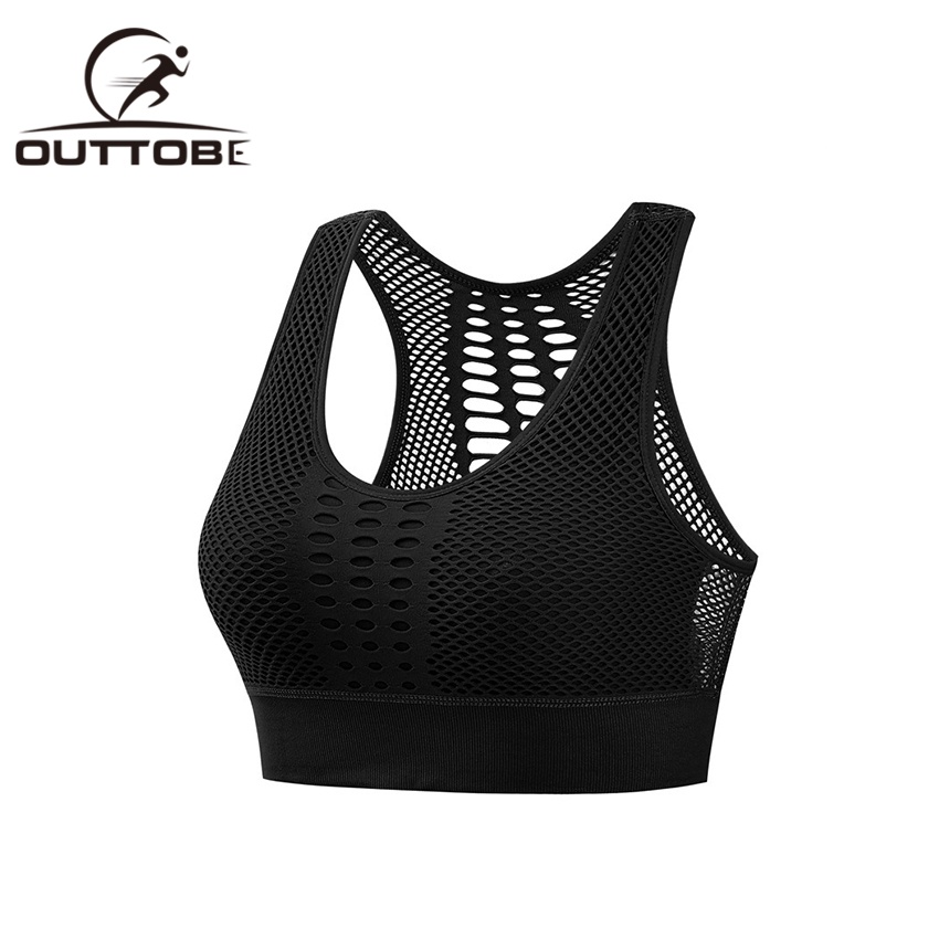 Outtobe Sports Bra Breathable Mesh For Women Shockproof Plus Size for