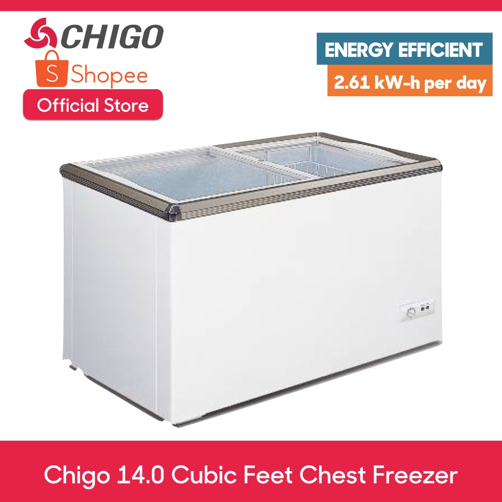 Chigo 14 cu ft Chest Type Freezer with Sliding Glass Door Shopee