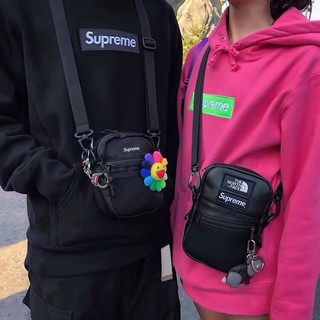 supreme tnf leather shoulder bag