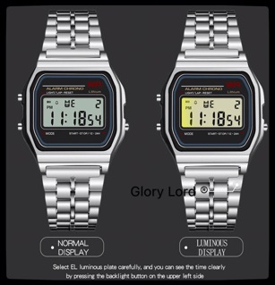 「Glord」5Style Led Digital Casio Vintage Stainless Steel Unisex Watch #5