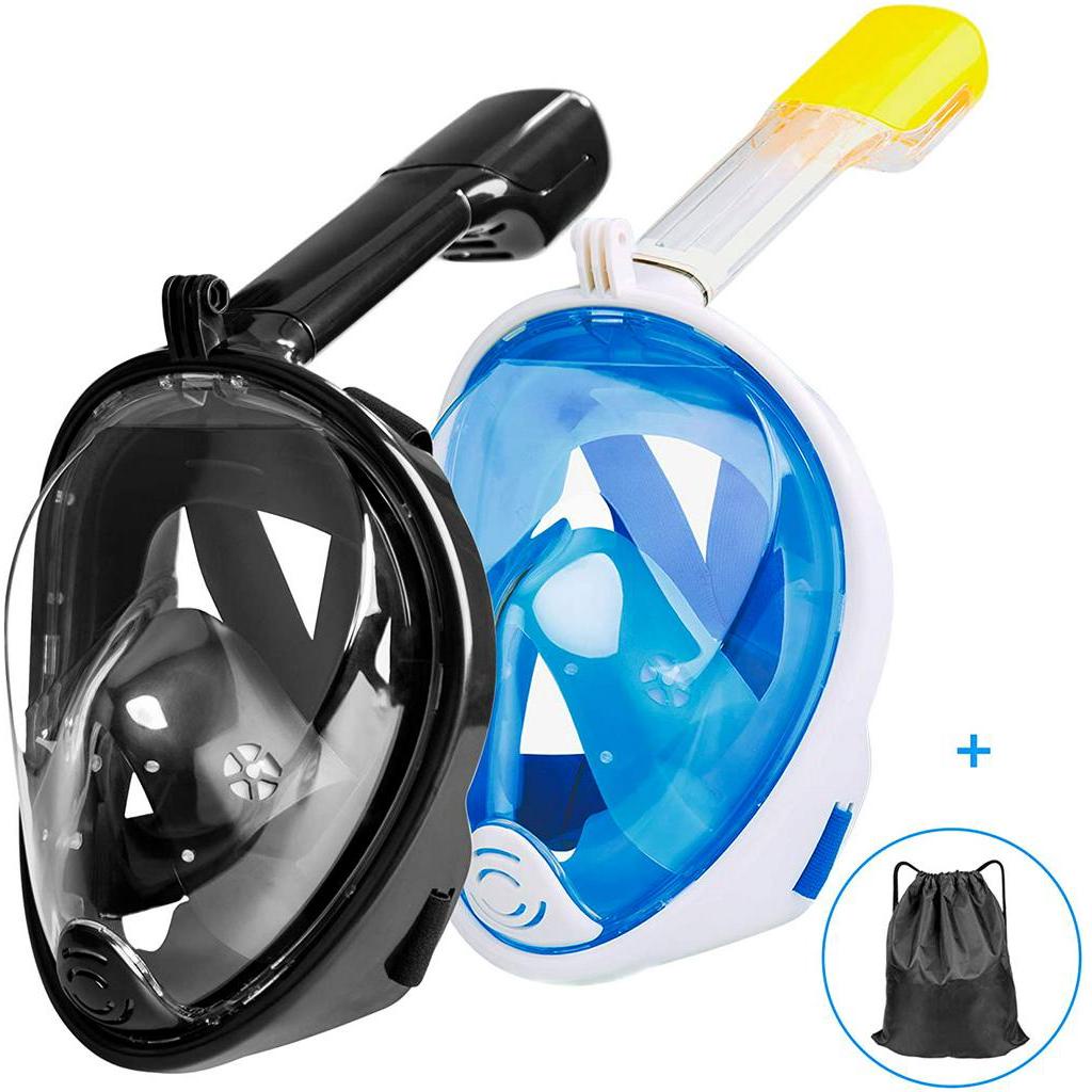 Snorkel Mask Full Face Snorkeling Diving Goggles with Action Camera ...