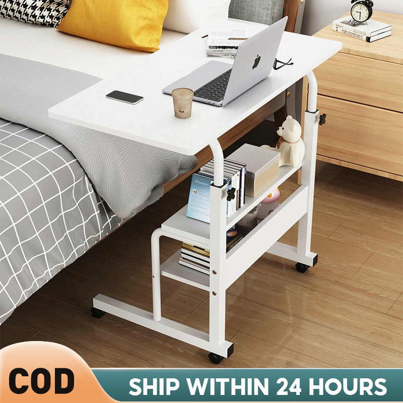 Bedside Adjustable Height Laptop Table With Wheel Side Table Bedroom 