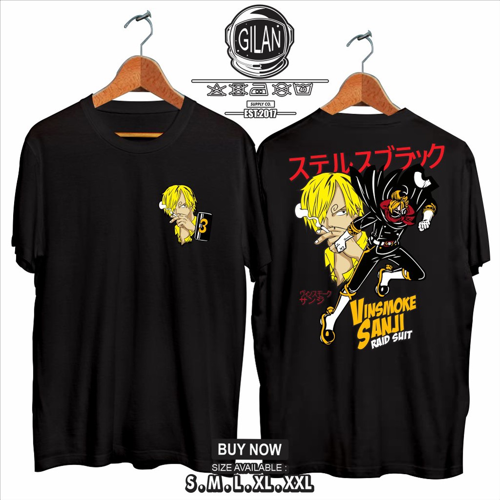 Vinsmoke Sanji Raid Suit Stealth Black Germa 66 Anime T Shirt One Piece Gilan Shopee Philippines