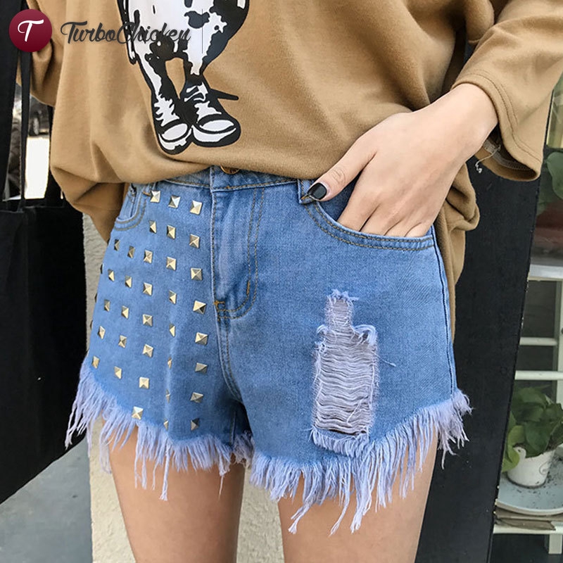 jean shorts with tassels