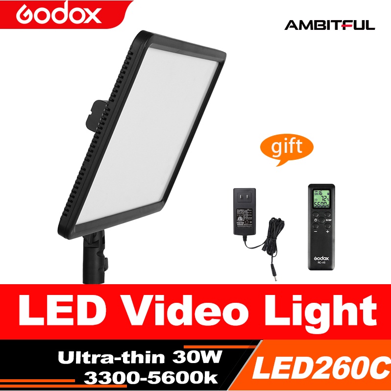 GODOX LEDP260C Ultrathin 30W 33005600k LED Video Light Panel Lamp for