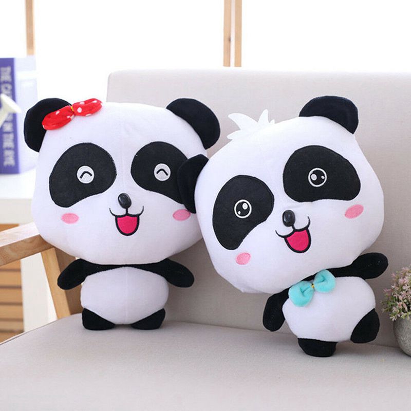 35cm Baby Bus Cute Panda Plush Toy Soft Stuffed Animal Dolls for Kids Xmas Gift 