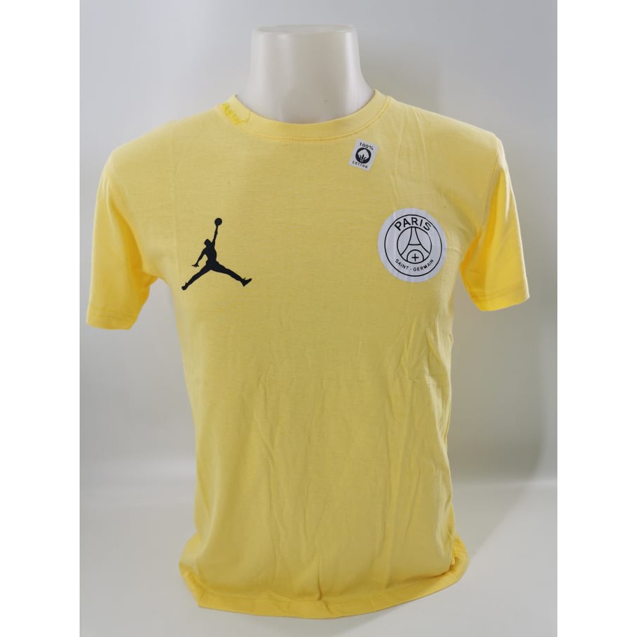 blue and yellow jordan shirt