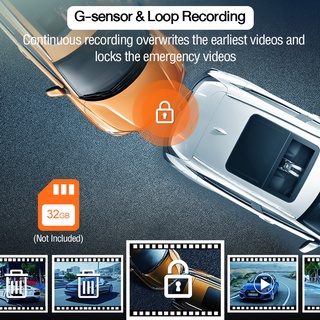 HD 1080P Dash Cam New Car Video Camera with Dual Lens for Vehicles Front & Rearview Mirror #7
