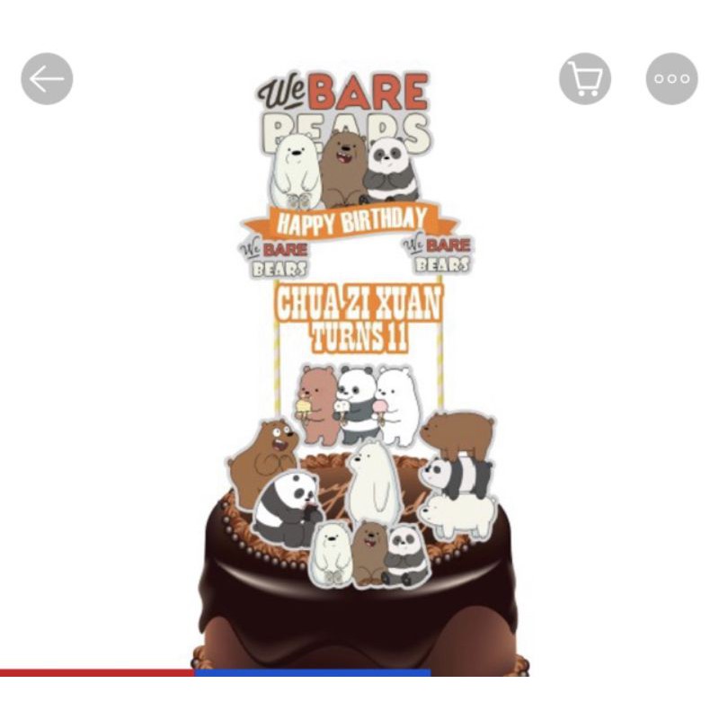 We Bare Bears Cake topper set | Shopee Philippines