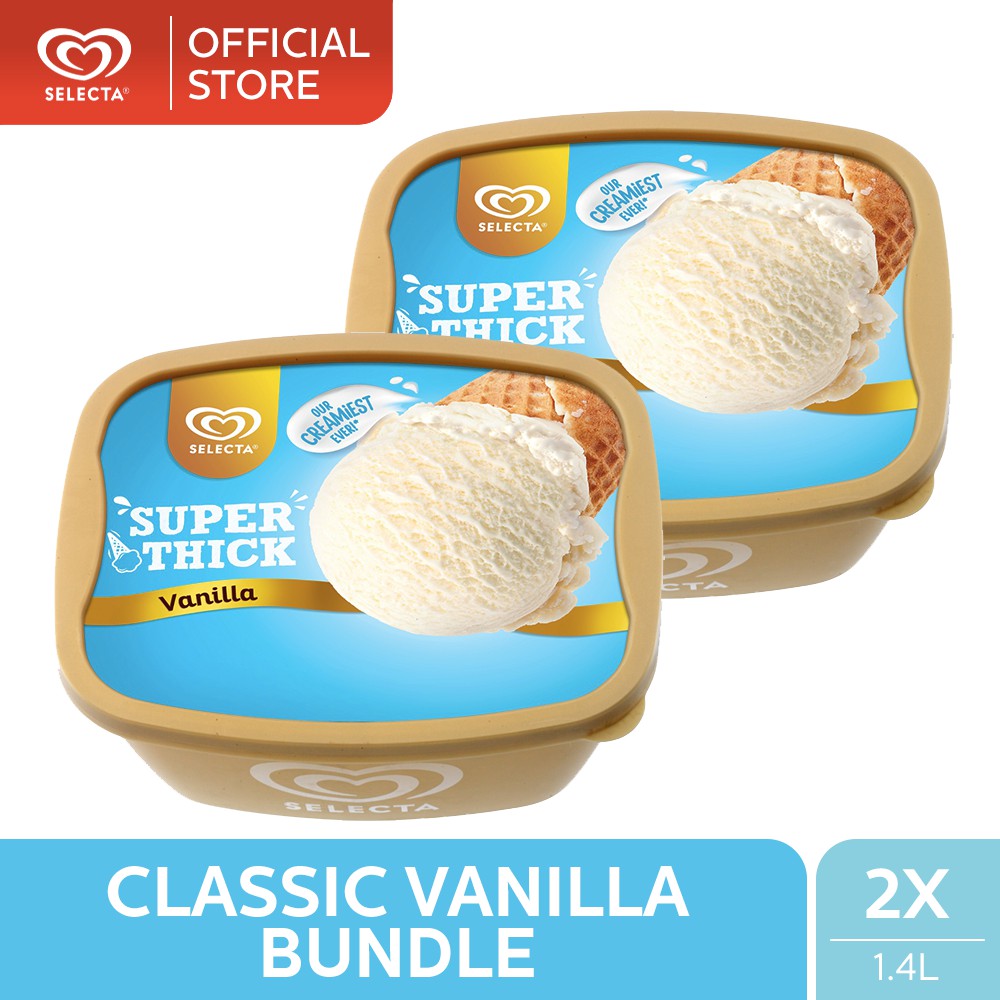 Selecta Super Thick Vanilla Ice Cream 14l 2 Tubs Shopee Philippines 7945