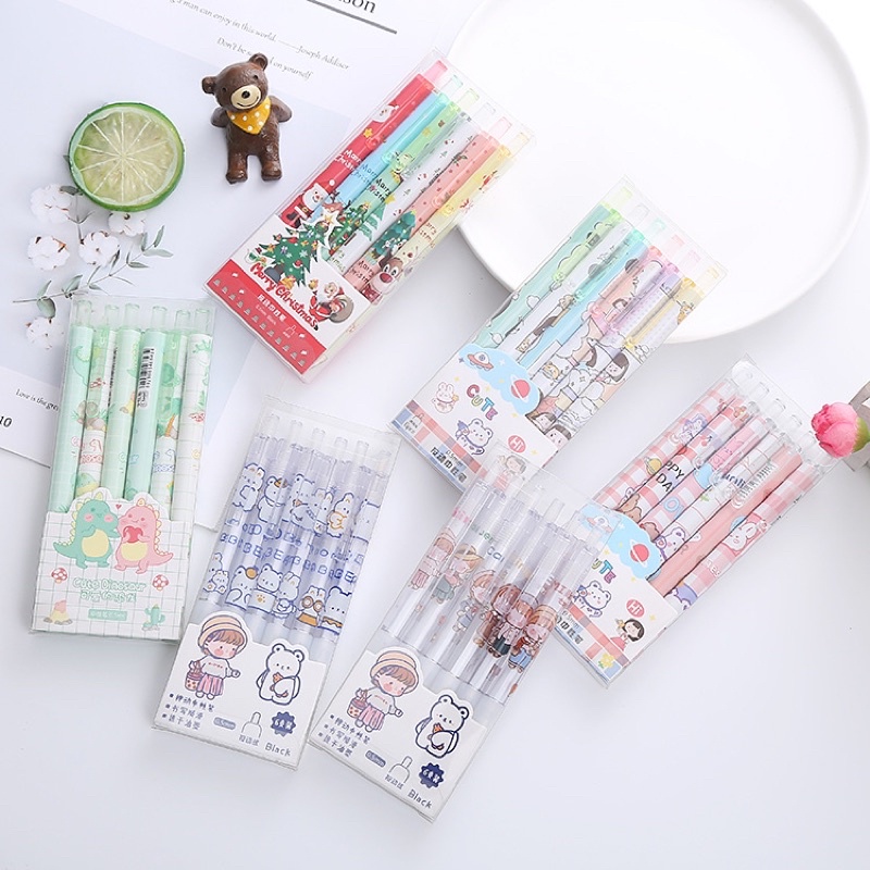 6pcs Set Cute Design Gel Ink Pen (Black Ink) Shopee Philippines
