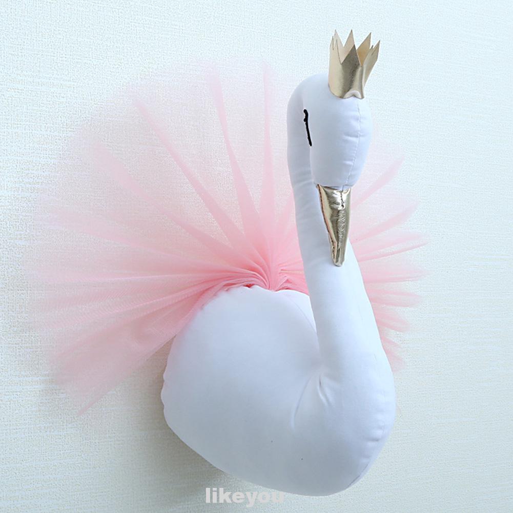 stuffed swan with crown