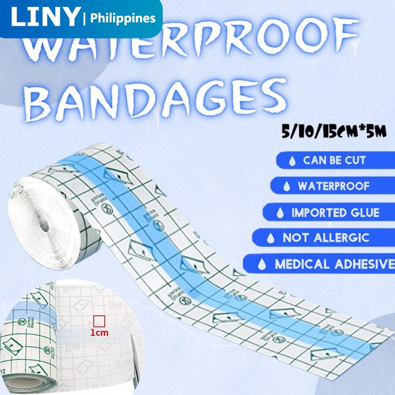 5M/10M Waterproof Medical Tape Transparent Antiallergic PU Film Wound