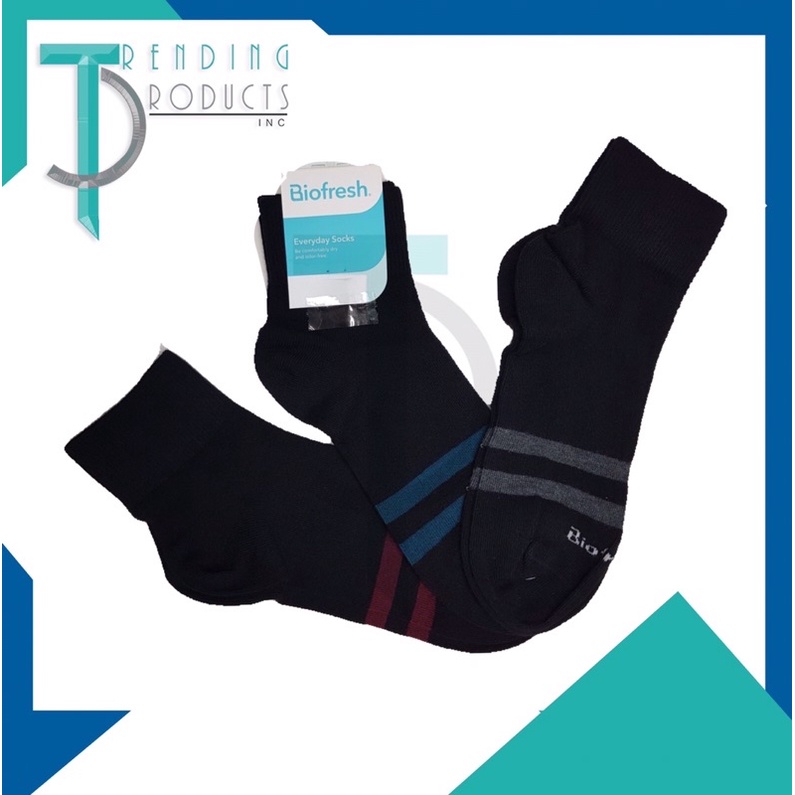 BioFresh Men's Socks, Men's Cotton Ankle Lite Casual Socks, 3 Pairs ...
