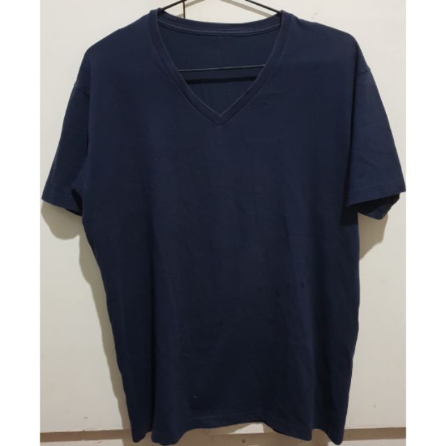 Uniqlo Plain V-Neck Shirt | Shopee Philippines