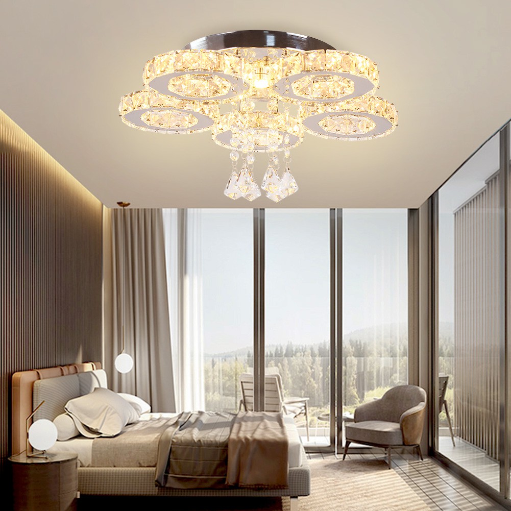 Modern Big Cyrstal Chandelier Luxury Crystal Ceiling Lght 5 rings ...