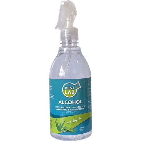 BestLAB 500ml 75% Ethyl Alcohol With Aloe Vera (Spray Bottle) | Shopee ...