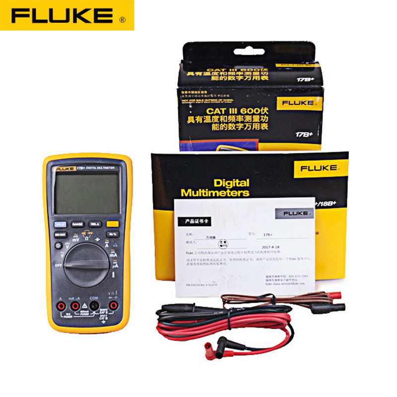 FLUKE 17B Digital multimeter Meter Tester DMM with TL75 test leads F17B+ 