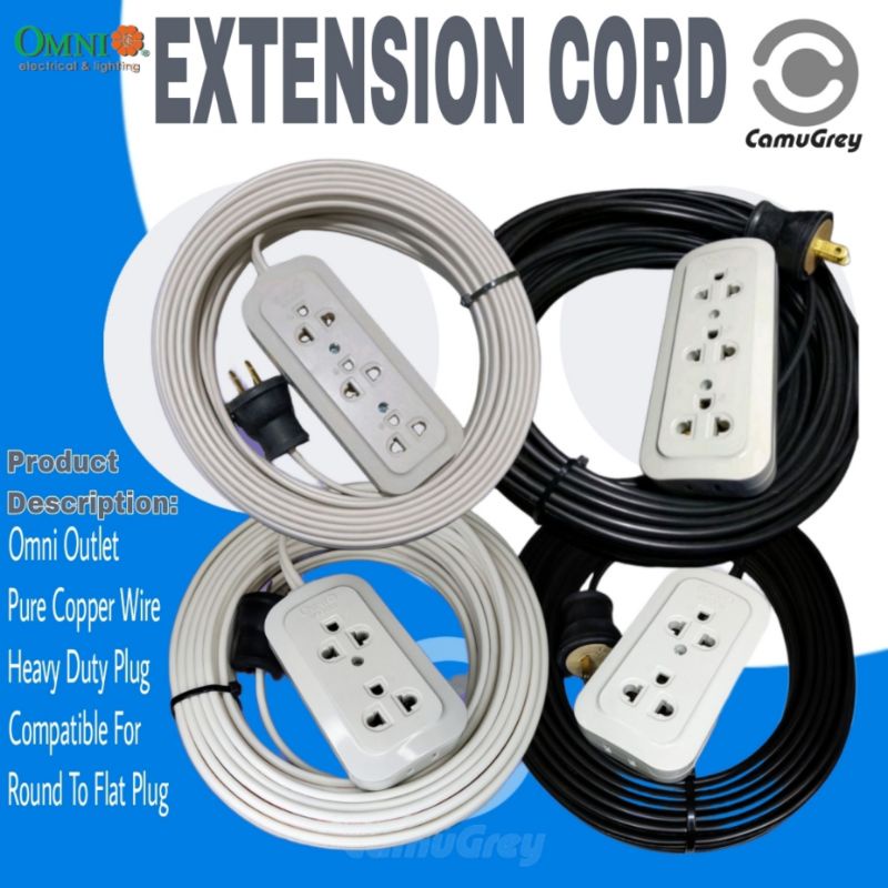 EXTENSION CORD w/ 16/2 CORD, HEAVY DUTY RUBBER PLUG Shopee Philippines