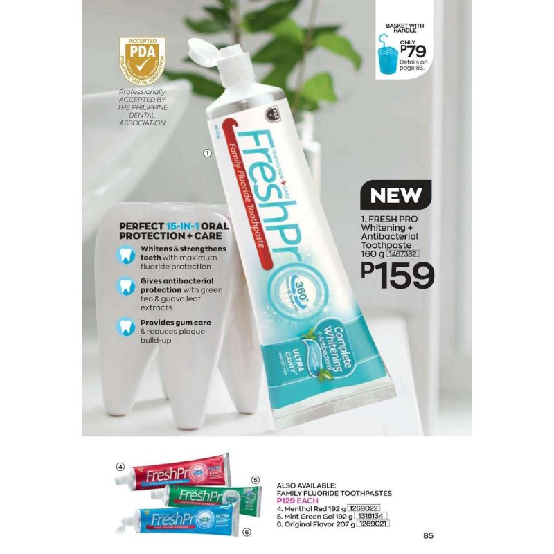 Avon FRESH PRO FAMILY FLUORIDE TOOTHPASTES Shopee Philippines