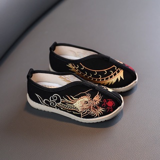 Children cloth shoes boy is Chinese style costume outfit hanfu shoes show oChildren's Cloth Shoes Bo #8