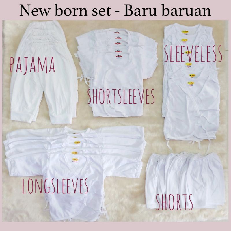 New Born Baby Set Baru baruan Cotton white | Shopee Philippines