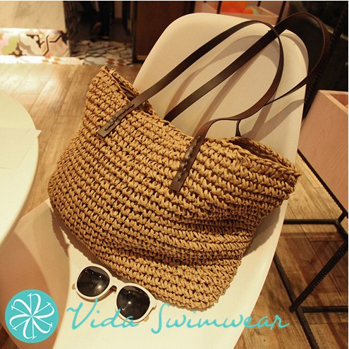 beach rattan bag