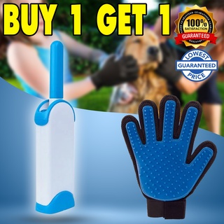 Buy 1 Magic Clean Pet Fur Brush Get 1 Pet Grooming Gloves Deshedding Fur Glove Bath Cleaner