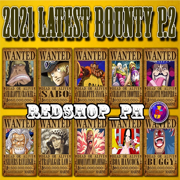 One Piece Wanted Latest Bounty Poster P 2 1pcs Shopee Philippines