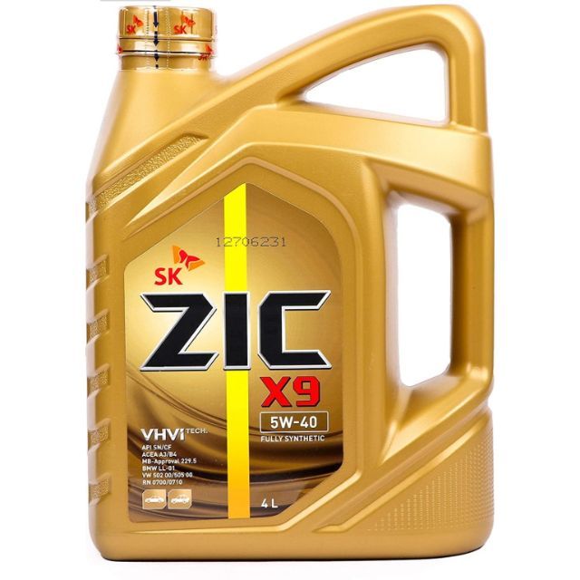 SK ZIC X9 5W-40 Fully Synthetic Oil for Gasoline 4Liters | Shopee ...