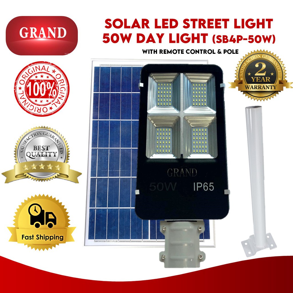 Grand Solar LED Street Light 50 Watts with Pole Sb4p-50watts Daylight ...