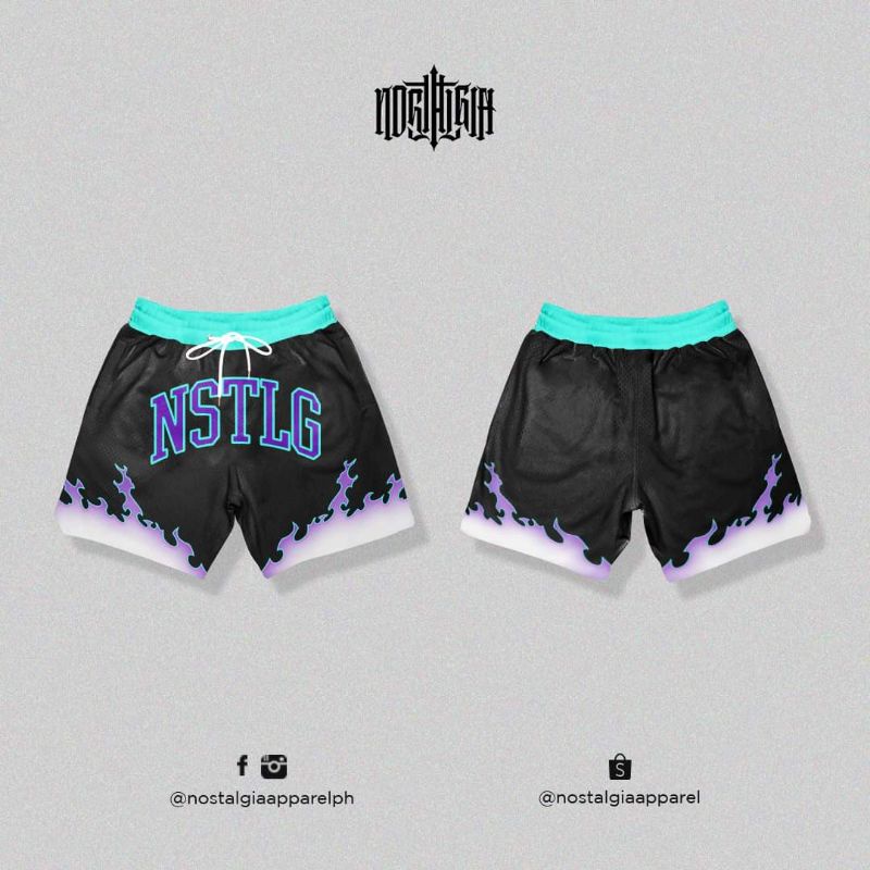 Nostalgia Apparel | Purple Flame Mesh Shorts | Shopee Philippines