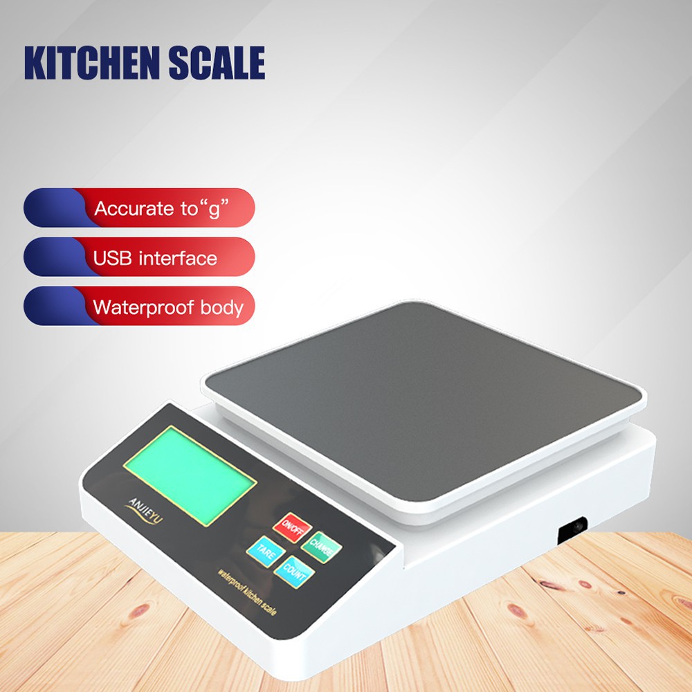 6kg/0.5g Waterproof Food Digital Weighing Scale Rechargeable Scale