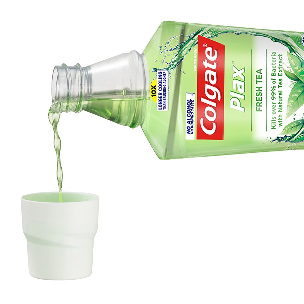 Colgate Plax Antibacterial Mouthwash Fresh Tea Mild Flavor 500mL