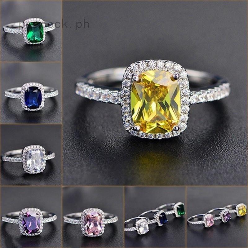 S925 Sterling Silver Rings Jewelry Natural Sapphire Gemstones Opal Wedding Size 5 6 7 8 9 10 #1