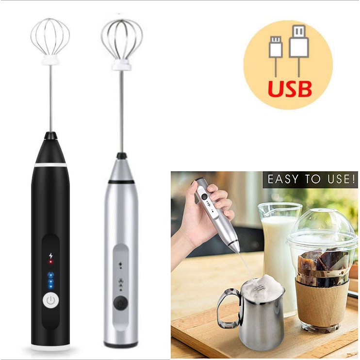 3Speed USB rechargeable coffee blender handheld milk frother Electric