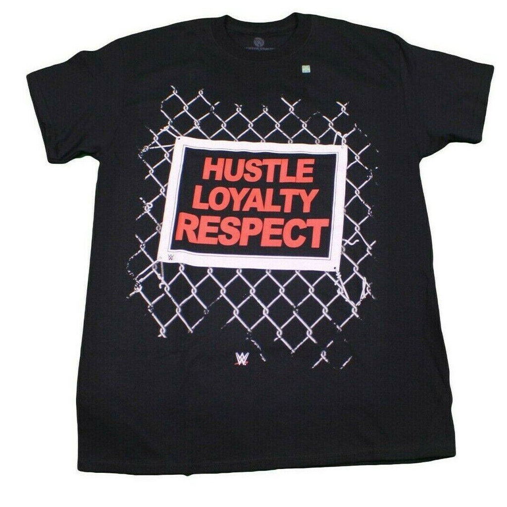 John Cena Hustle Loyalty Respect T-Shirt Black Mens Wrestler Wrestlemania