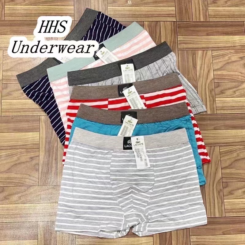 COD 6Pieces Bench Body Men's 100 Cotton Stripe Boxer Briefs High