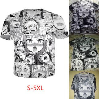 Unisex 3d Print T Shirt Ahegao Japanese Anime T Shirt Shopee