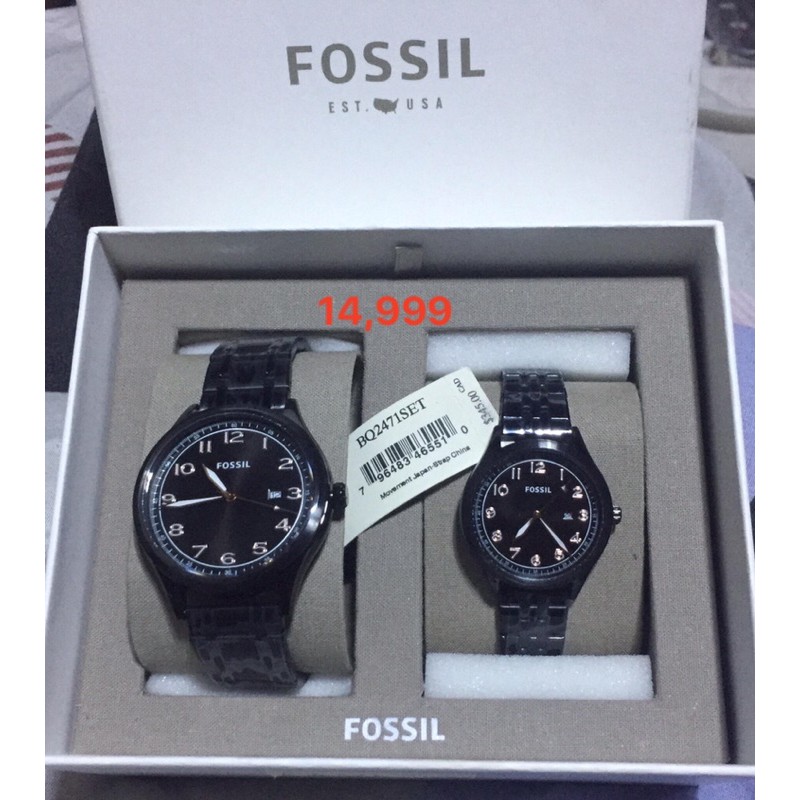 Couple Watch Black (Original Fossil Watch Limited Only) 1pair | Shopee  Philippines