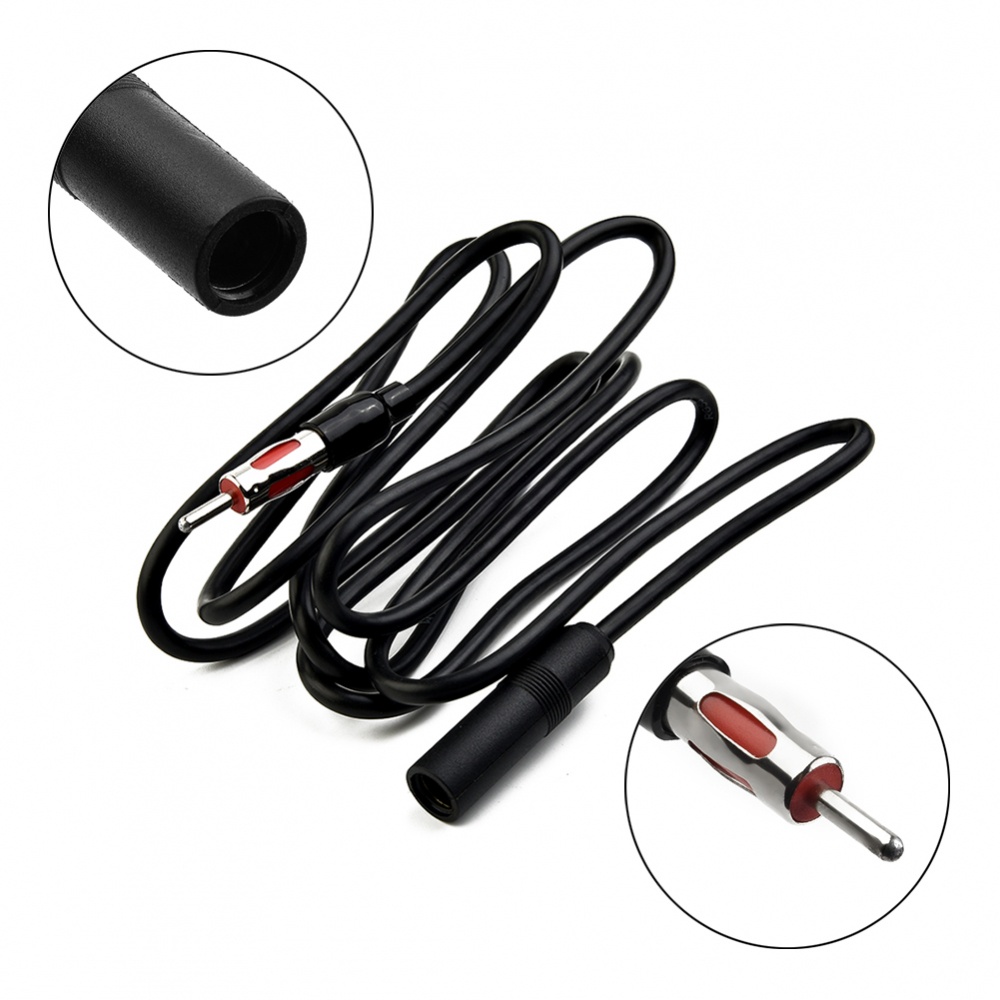 Black Car Male To Female Radio AM/FM Antenna Adapter Extension Cables