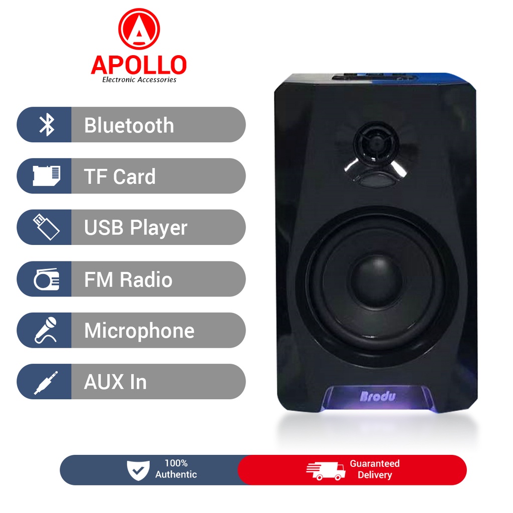 BTS 1288 4 INCH SUBWOOFER BLUETOOTH SPEAKER (MADE WITH WOODEN MATERIALS