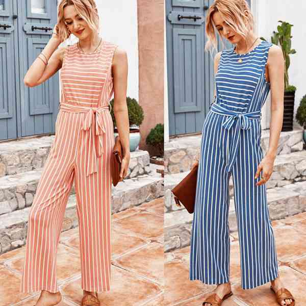 casual striped jumpsuit