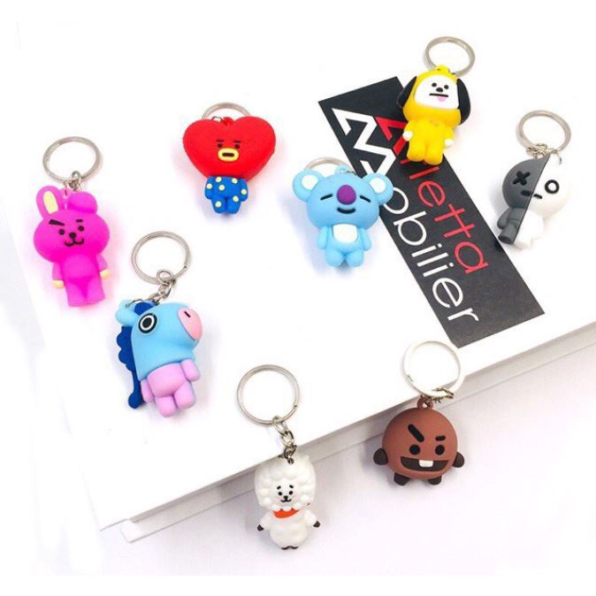 kpop bts bt21 cooky mang tata shooky chimmy koya van rj key ring chain ...